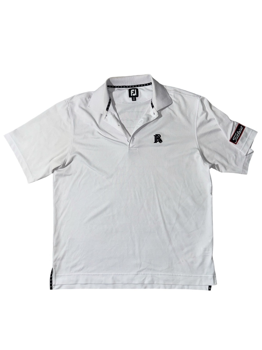 FootJoy mens L Large white Titleist performance golf polo shirt EUC